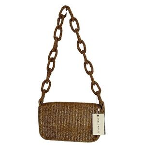 Antik Kraft Gold Beaded Chain Link Bag NWT